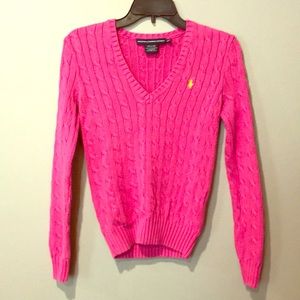 Pink Ralph Lauren Cable knit sweater